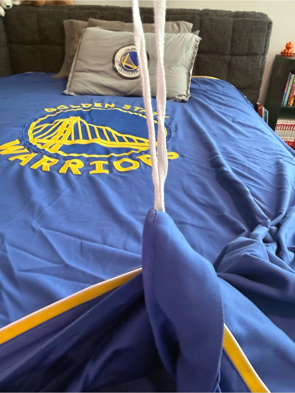 Pottery Barn Teen Warriors Blue and Yellow Duvet Cover